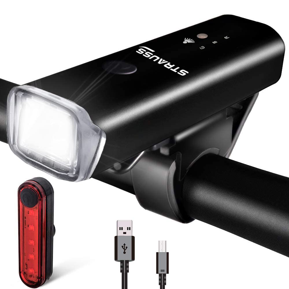 Strauss Aluminum USB Rechargeable LED Head Light Tail Light Set