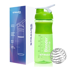 STRAUSS Blender Shaker Bottle | Leakproof Shaker Bottle for Protein Shake, Pre-workout and Bcaa Shake | Protein Shaker Bottle for Gym | Ideal for Men and Women | BPA-Free Material- 760 ML,(Green)