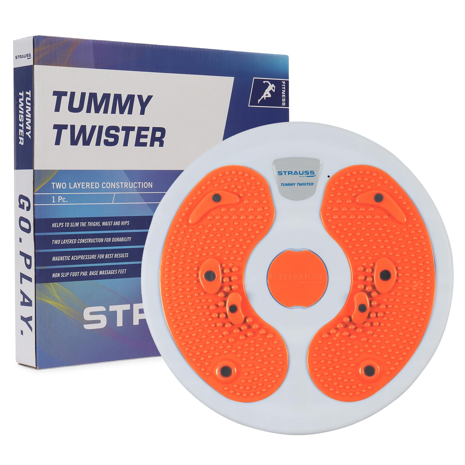 Strauss Tummy Twister Tummy Trimmer, Abs Roller Body Toner for Men
