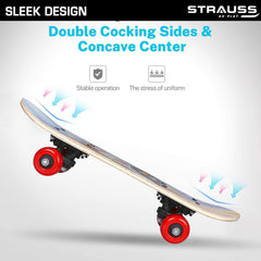 Strauss Kids Skateboard (Lion) | 43 CM Maple Wood Skateboard for Kids Upto 5 Years | Recommended for Boys and Girls | Beginner