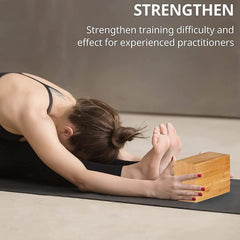 Strauss Wooden Yoga Block | Non-Slip Workout Brick For Improving Poses, Balances Flexibility & Support Strength Training Exercises | Yoga Brick To Support and Deepen Yoga Poses,(Brown)