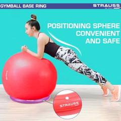 Strauss Gym Ball Base Ring | Round PVC Anti Slip,Thickened & Stable Base| Yoga Ball Fitness Balance Base | Suitable for Home,Gym & Office,(Purple)