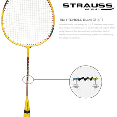 Strauss Badminton 111 Fully Iron Pair with Cover(Strike-101)