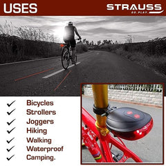 Strauss Bicycle Tail Lights | Headlights| Ultra Bright Waterproof Bicycle Tail Lights | Light Set with Led Light | Tail Clip Light Lamp |Taillight Set | Pack of 2