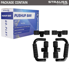 Strauss Moto Push up Bar, Pair (Black)