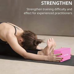 Strauss High Density EVA Foam Yoga Block | Non-Slip Workout Brick For Improving Poses, Balances Flexibility & Support Strength Training Exercises | Yoga Brick To Support and Deepen Yoga Poses,(Pink)