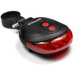Strauss Bicycle Flash Tail Light with Laser| Waterproof | 7 Light Modes|High Visibility Bike Safety Light for Cyclists |Rear LED Tail Light with Laser for Night Riding,(Black)