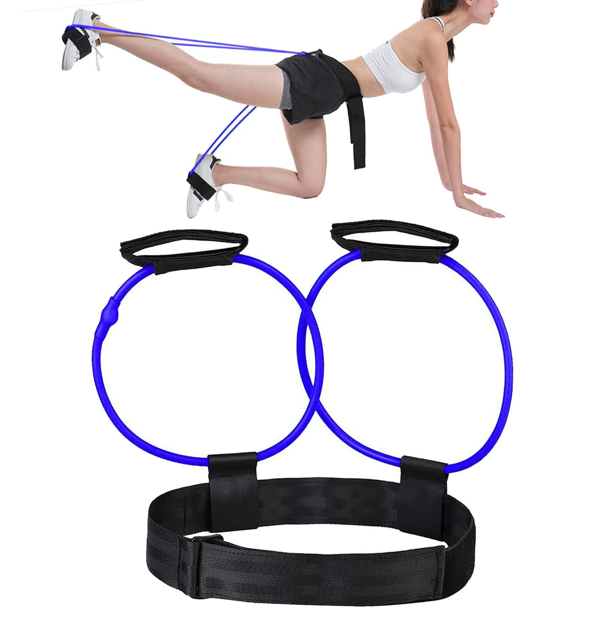 Strauss Resistance Exercise Tube | Resistance Tube for Exercise and Workout | Hip Band for Stretching, Squats, Legs, Thigh, Glutes and Hip Toning Workout | Ideal for Men & Women (Blue)