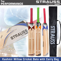 Strauss Master Scoop Tennis Cricket Bat,Plain, (Wooden Handle)