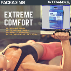 Strauss Weight Lifting Grip Pads | Hand Grips for Pull Ups | Grip Power Pads Lifting Pads for Weightlifting, Deadlifting & Powerlifting | Ideal for Gym Workouts for Men & Women | Set of 2, (Black)