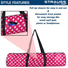 STRAUSS Yoga Mat Bag with Shoulder Strap | Washable & Durable Yoga Mat Cover Bag | Travel, Yoga & Gym Shoulder Bag | Along with Side Pocket | Ideal for Men & Women, (Pink)