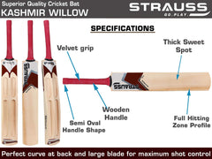 Strauss Supreme Scoop Tennis Cricket Bat,Plain, (Wooden Handle)
