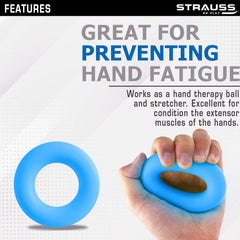 Strauss Silicon Palm Hand Grip Exerciser | Hand Strengthener for Carpal Tunnel Relief and Grip Strength | Silicone Finger Gripper and Finger Stretcher | Ideal for All Skill Levels | Set of 3