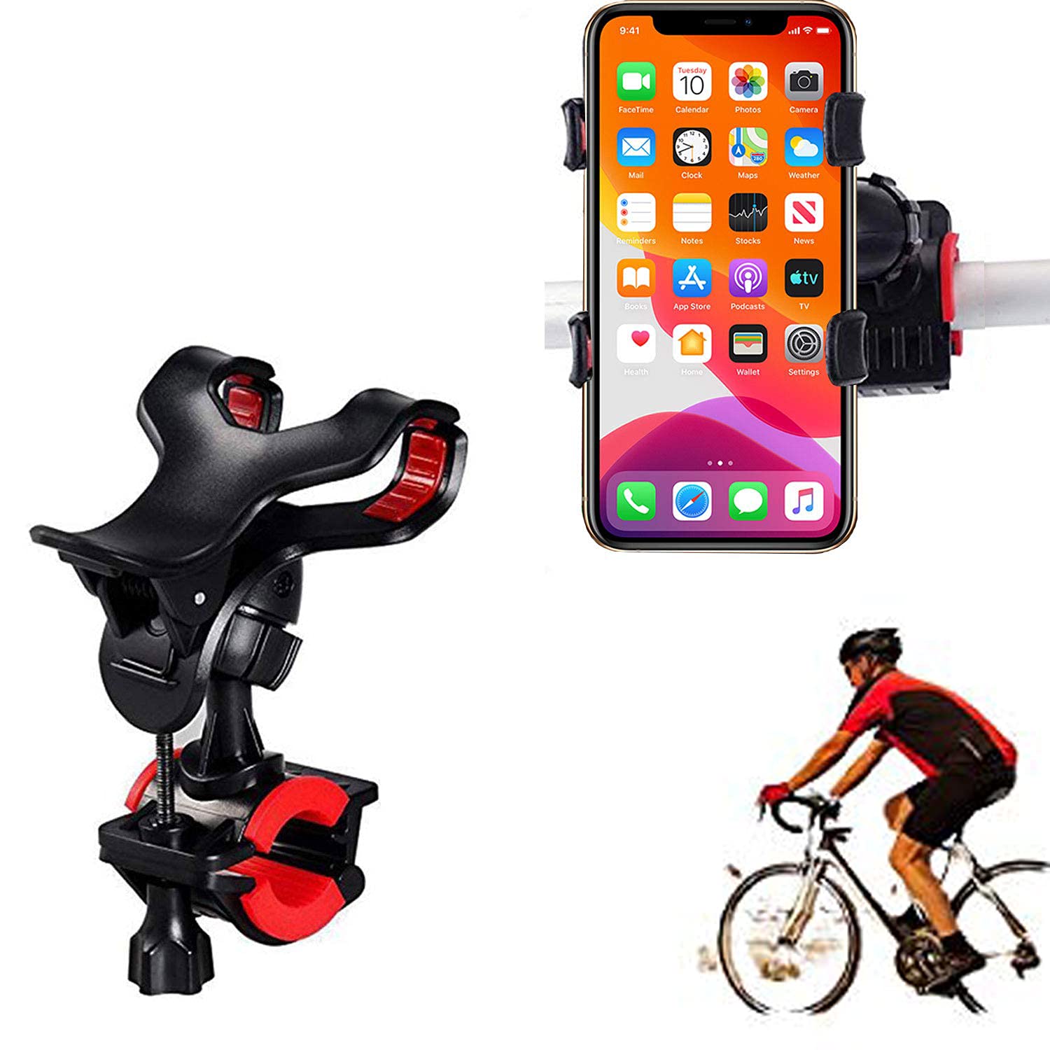 Strauss Cycle Mobile Phone Holder with Mount Bracket (Black) and