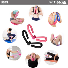 Strauss Thigh Exerciser | Multifunction Thigh Workout Reducer | Exercise Equipment Foam and Steel Equipment for Home Gym | Thigh Master For Inner Thigh Exercise | Hip and Pelvis Trainer for Women,(Pink)