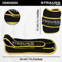 Strauss Round Shape Ankle Weight, 0.5 Kg (Each), Pair, (Yellow)