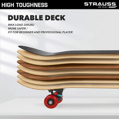 Strauss Kids Skateboard (Lion) | 43 CM Maple Wood Skateboard for Kids Upto 5 Years | Recommended for Boys and Girls | Beginner