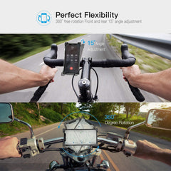 STRAUSS Bike Mobile Holder - Adjustable 360° Rotation Bicycle Phone Mount | Anti Shake and Stable Cradle Clamp | Bike Accessories | Bike Phone Holder for Maps and GPS Navigation (Black)