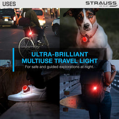 Strauss USB Rechargeable Bicycle Light Set | Super Bright Front Headlight & Rear Light | 4 Light Mode Options | IPX5 Waterproof Bike Lights for Night Riding | Ensures Cycling Safety