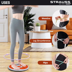 Strauss Tummy Twister | Tummy Trimmer, Abs Roller & Body Toner for Men & Women | Fat Burner Slimming Machine with Non-Slip Surface | Ideal Exercise Equipment For Home,(White/Orange)