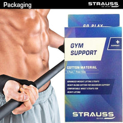 STRAUSS Cotton Wrist Support|Wrist Band for Compression and Support|Adjustable Fitness Band for Gym,Sports, and Weightlifting|Comfortable and Breathable Fabric|Ideal for Men and Women|Set of 2,(Black)