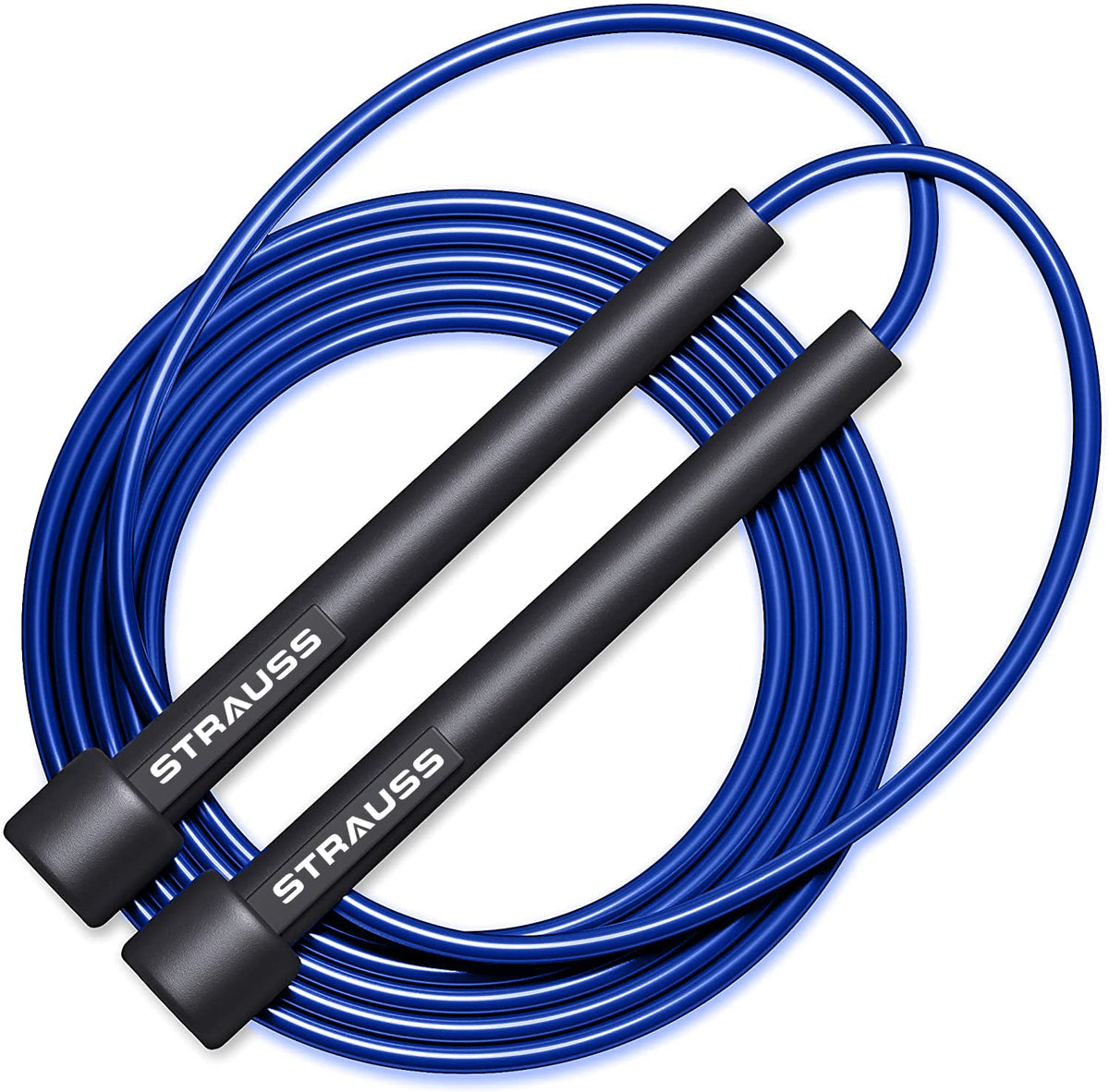 Strauss Speed Skipping Rope for Men and Women | Jumping Rope With Adjustable Height | Sports Fitness Adjustable Jump Rope | Speed Skipping Rope for Exercise & Gym, (Blue)