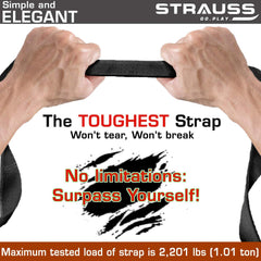 Strauss Yoga Mat, 6 MM, Blue and Yoga Mat Strap, (Purple)