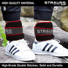 Strauss Ankle Weight- 2 Kg- Red Pair (Round Belt)