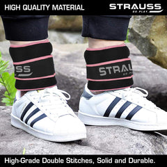 Strauss Round Shape Ankle Weight, 1.5 Kg (Each), Pair, (Pink)