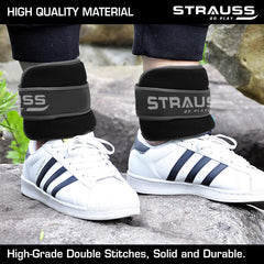 Strauss Ankle Weight-0.5 Kg- Grey Pair (Round Belt)