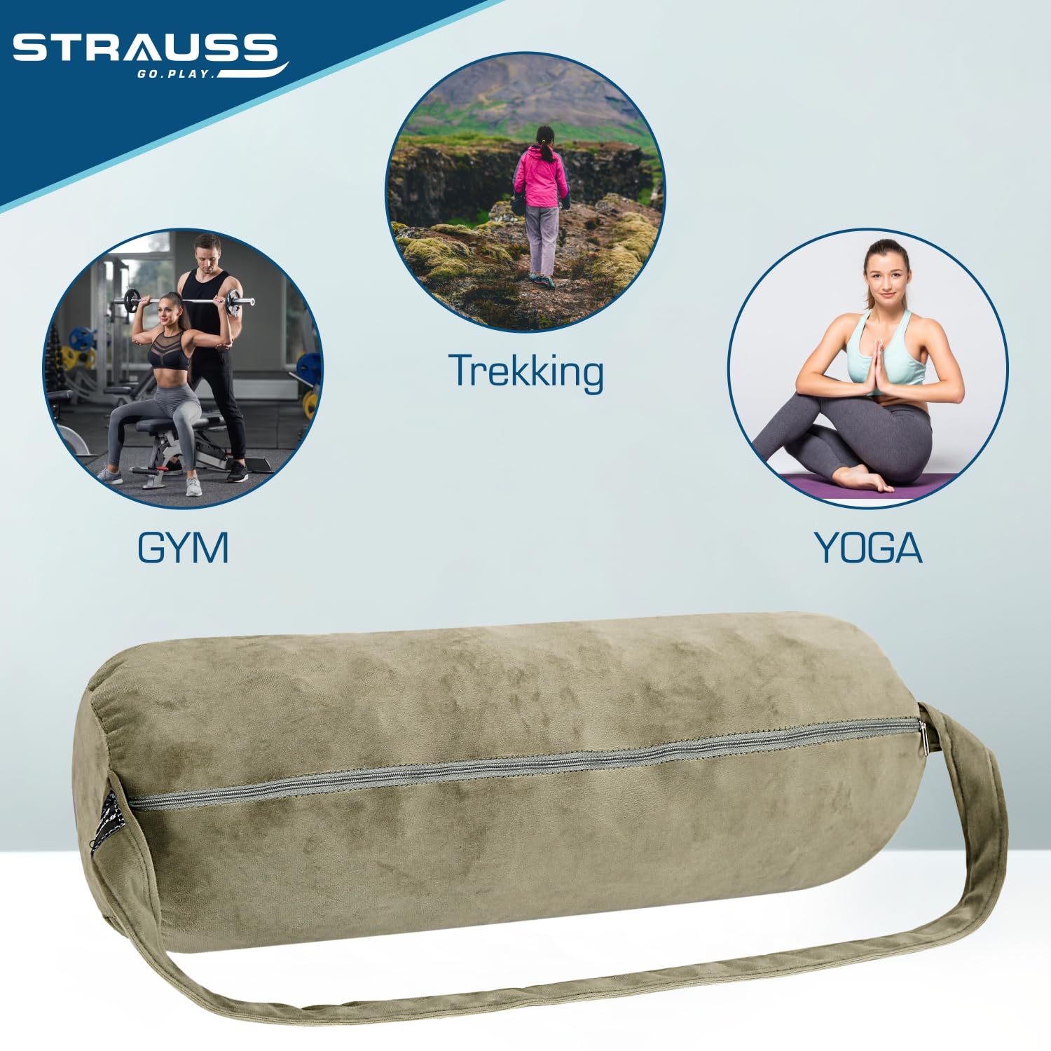 Strauss velvet gym bag - carrying essentials to the gym