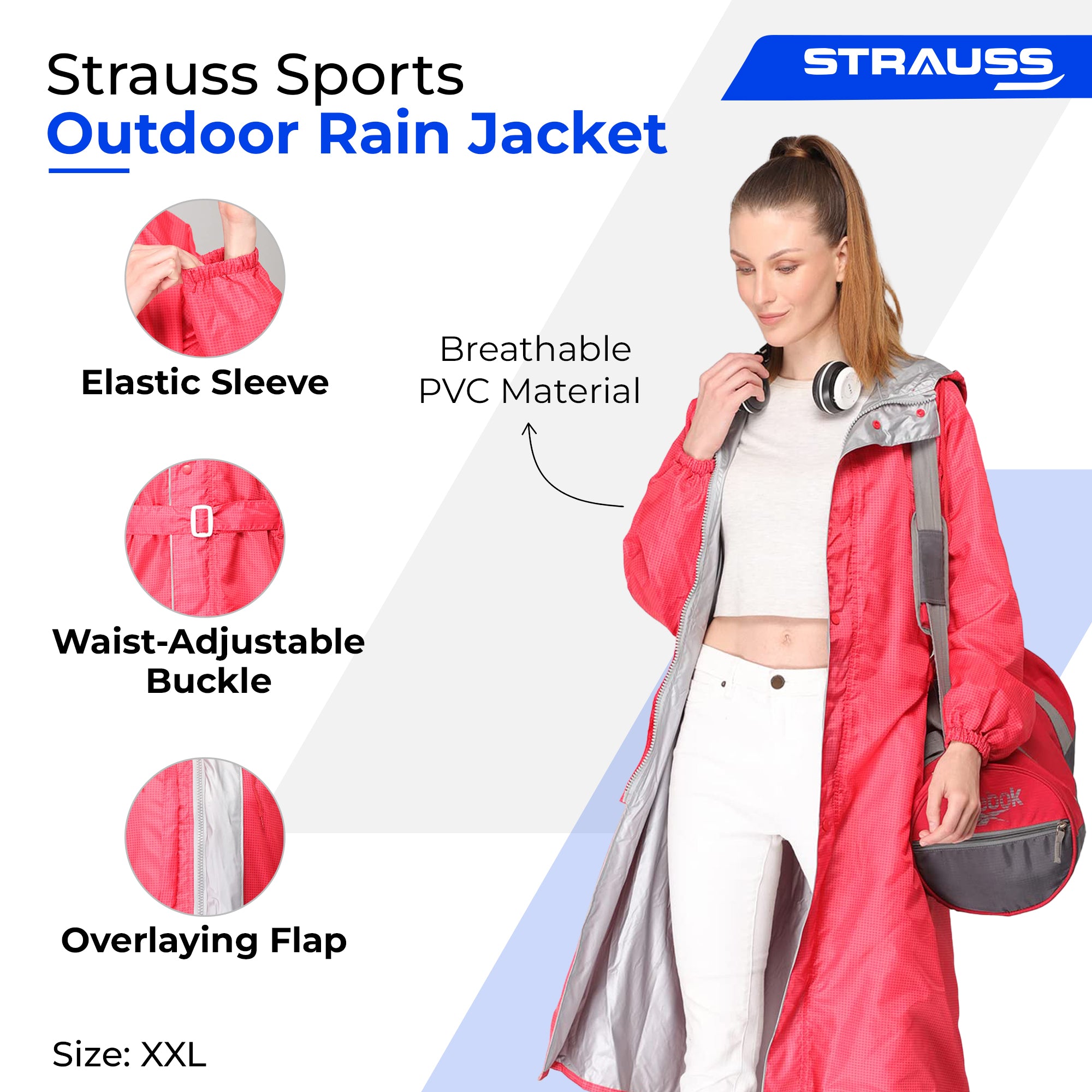 Strauss Sports raincoat poncho - fashionable rainwear