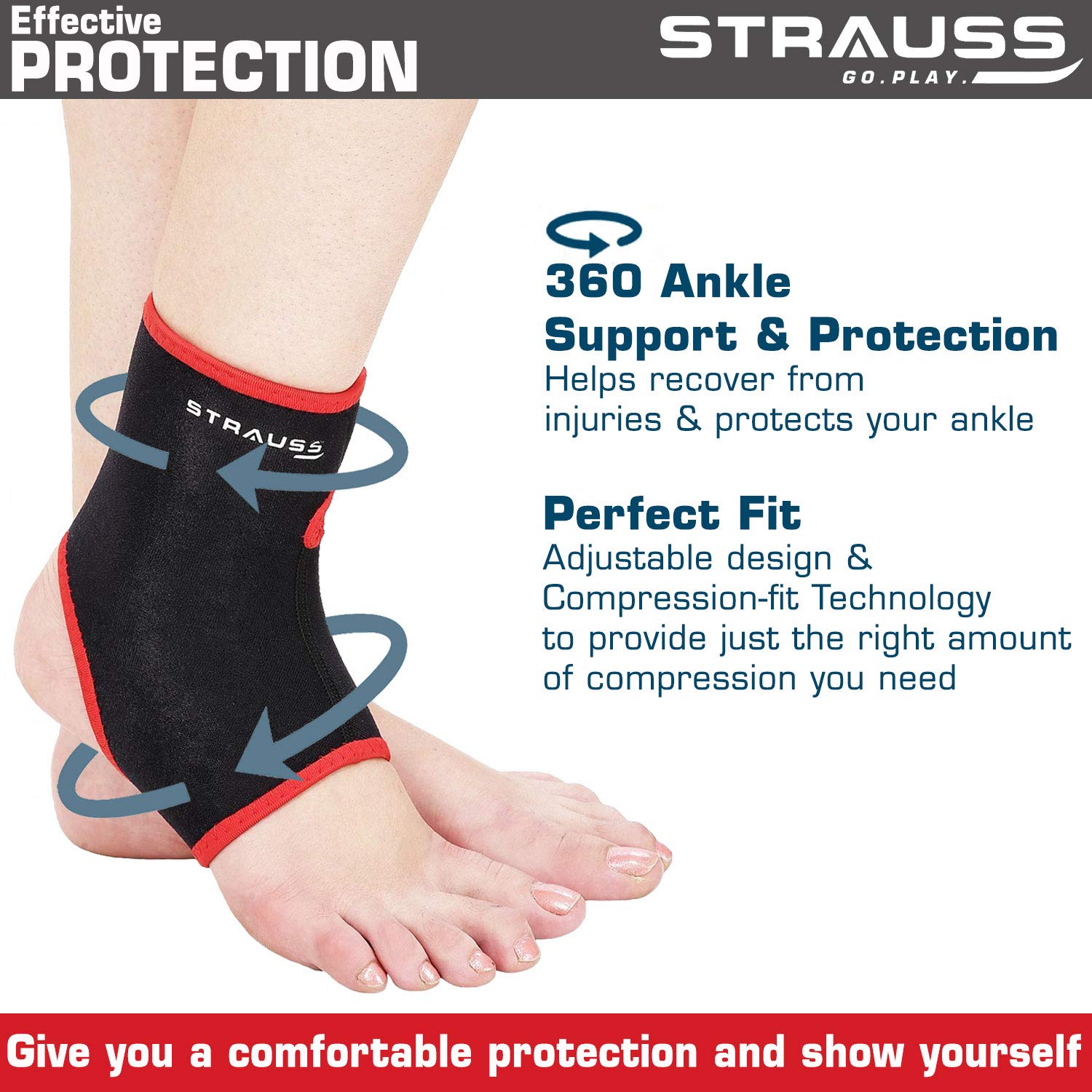 Strauss ankle support - enhances sports performance