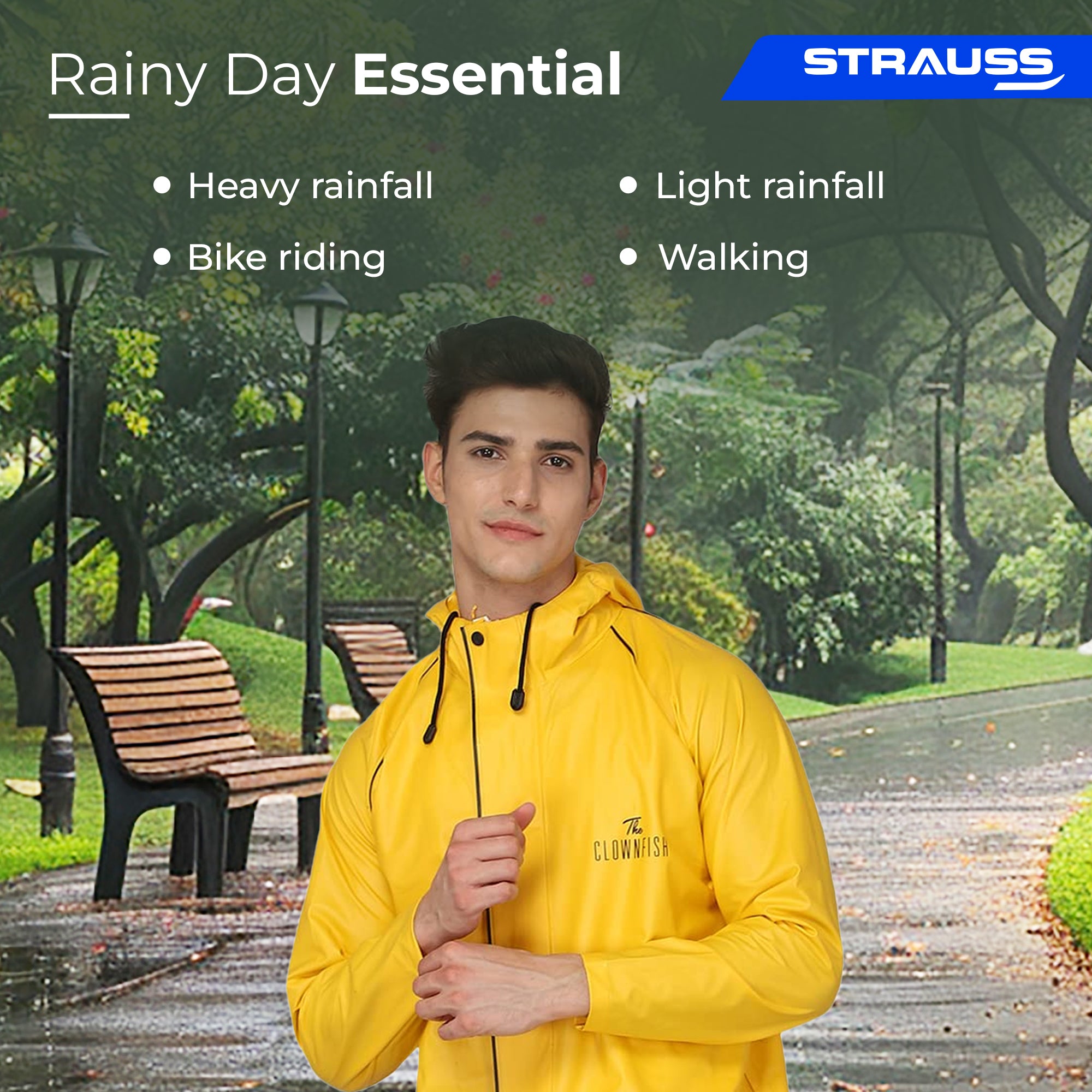 Strauss Sports Roberto PVC Rain Coat - stylish rainwear