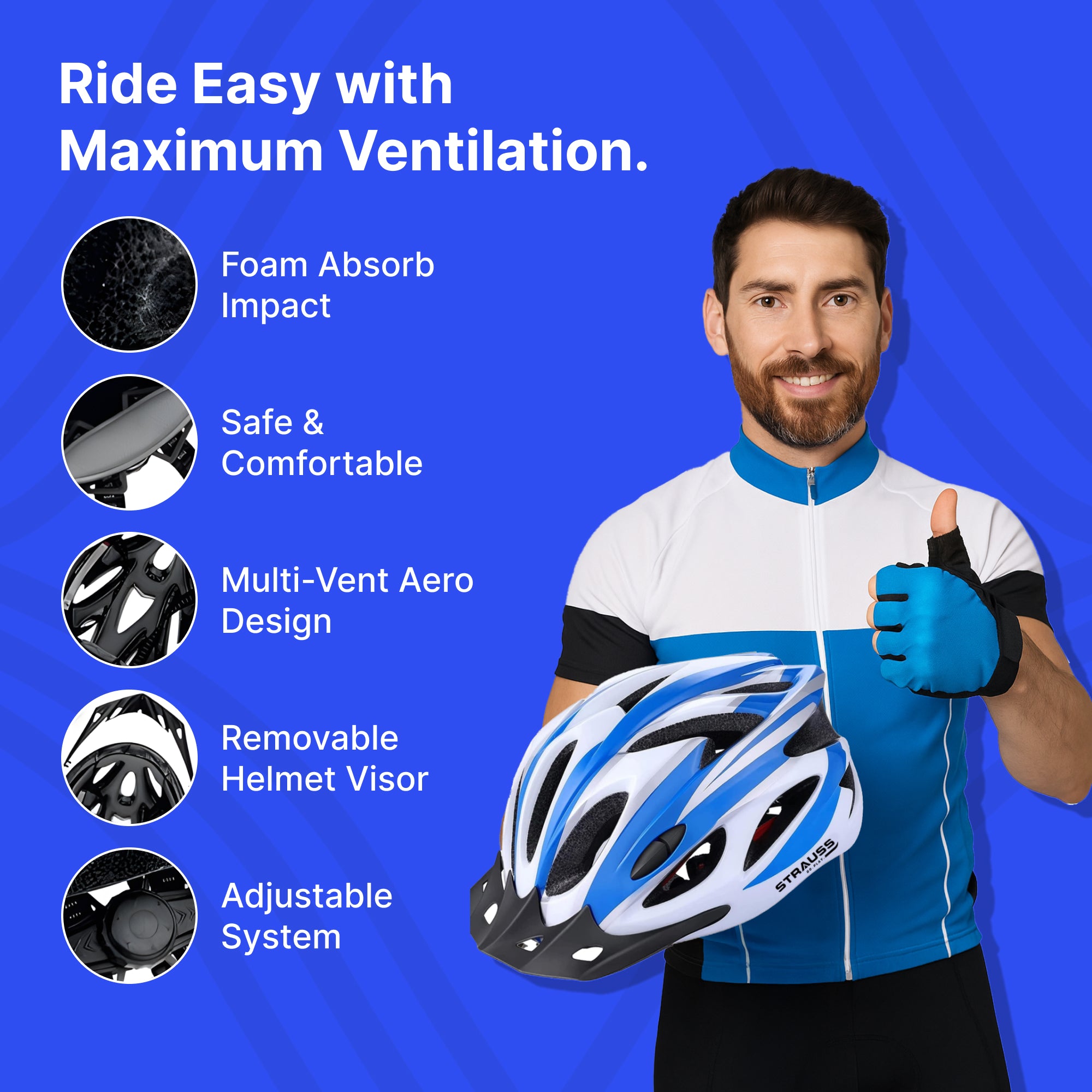 bike helmets comfortable ventilation Buy Strauss Cycling Helmet: Lightweight with Superior Ventilation – StraussSport