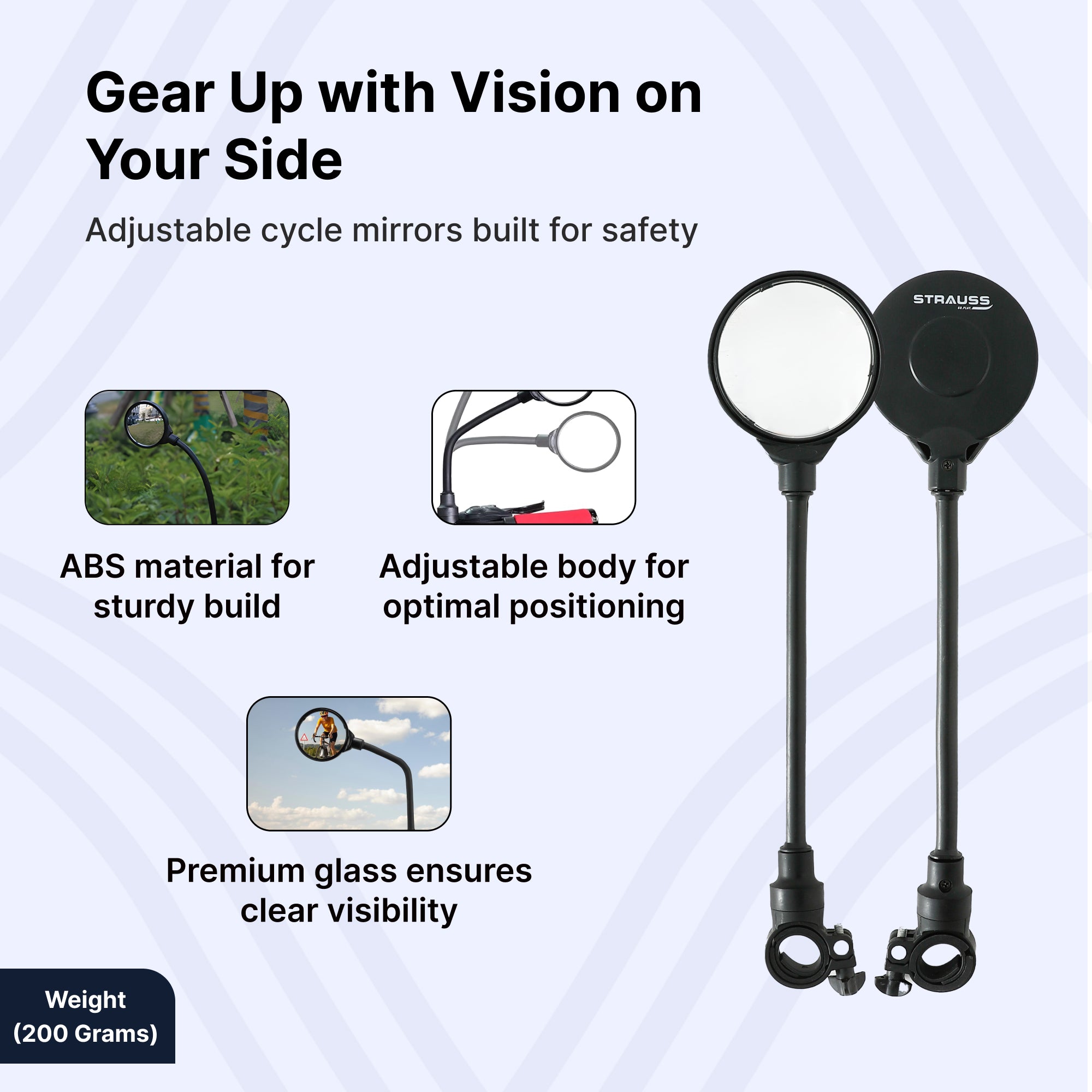 Strauss Sports cycle mirrors - commuter safety