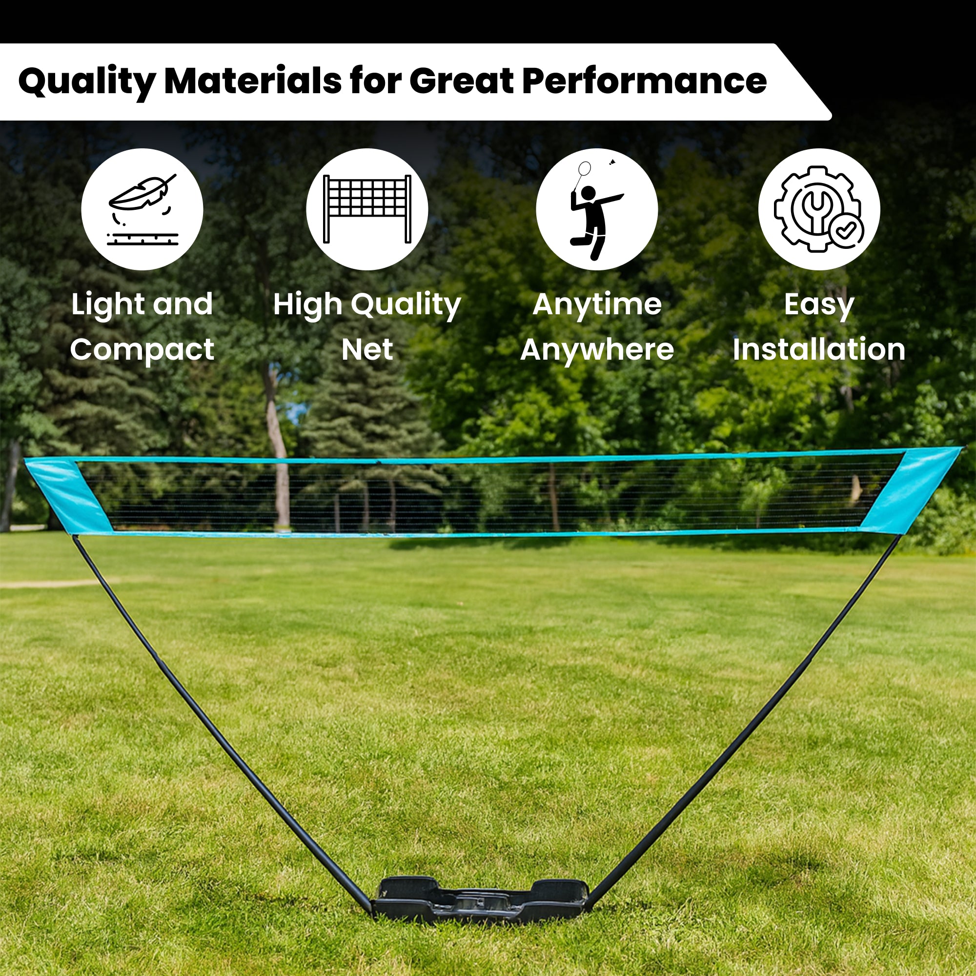 Strauss Badminton Rackets - Portable Outdoor Setup