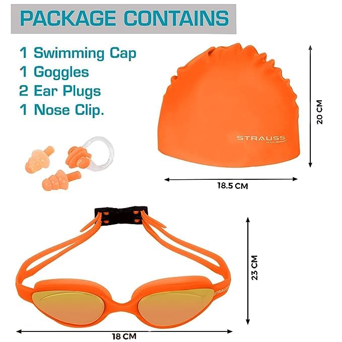 Strauss Swimming Goggles - Swim cap included for added style