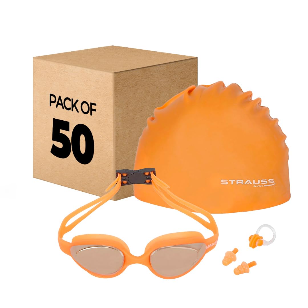 Strauss Swimming Goggles Set - Complete Swimming Kit for All Ages