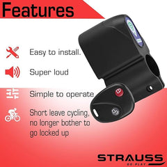 Strauss plastic bike alarm - waterproof design