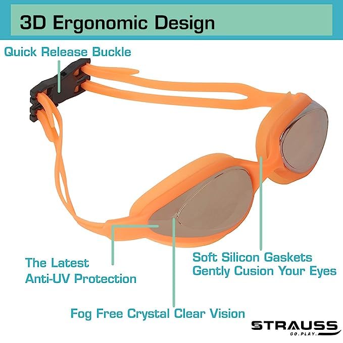 Strauss Swimming Goggles - Earplugs ensure a perfect swimming experience