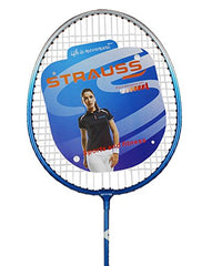 Strauss V-Tech 1012 Badminton Racquet with Full Cover (Black/Blue)