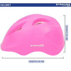 Strauss GlideX Cycling Helmet | Light Weight with Superior Ventilation | Mountain, Road Bike & Skating Helmet with Premium EPS Foam Lining | Ideal for Adults and Kids,(Pink)