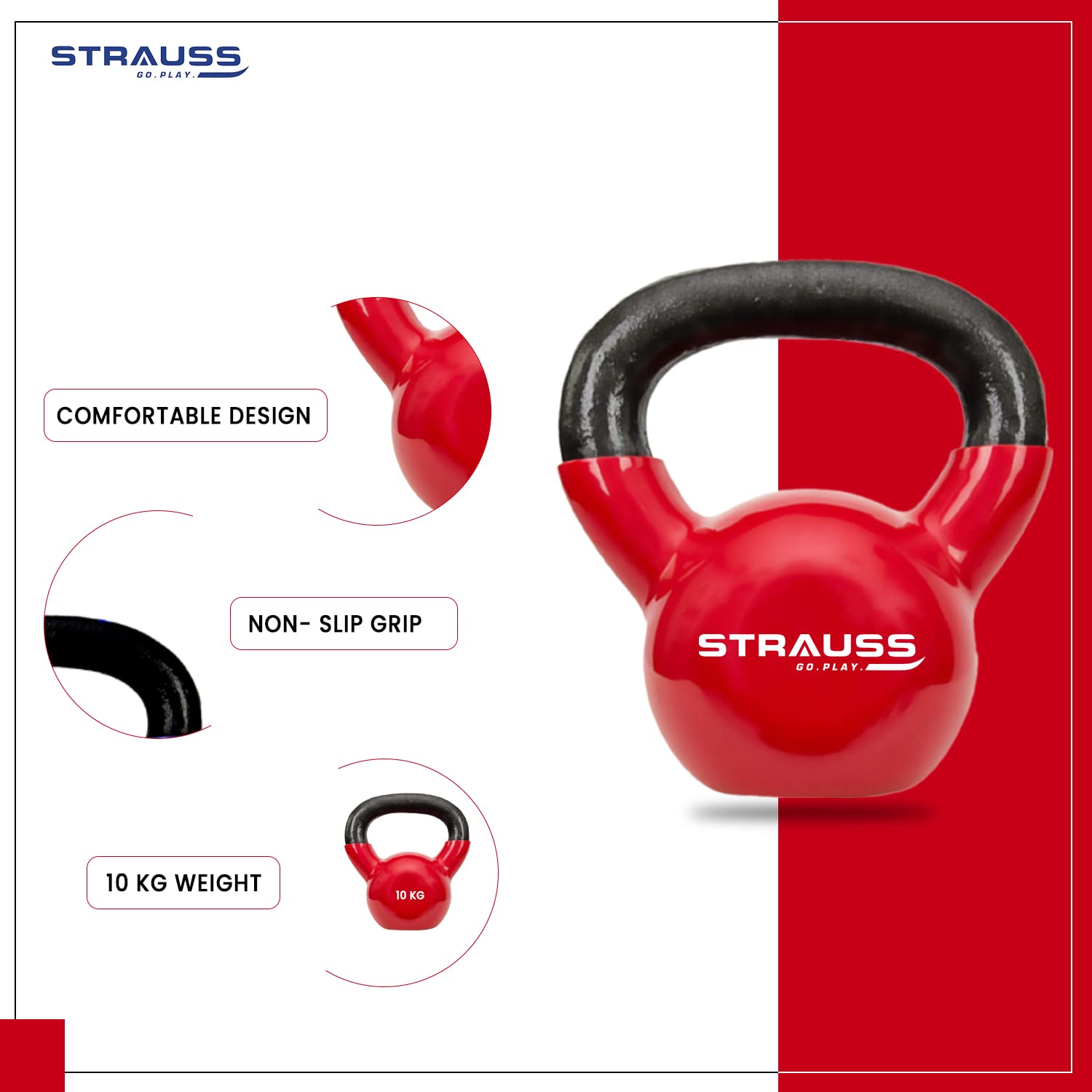 Strauss Premium Kettlebell - Compact workout solution