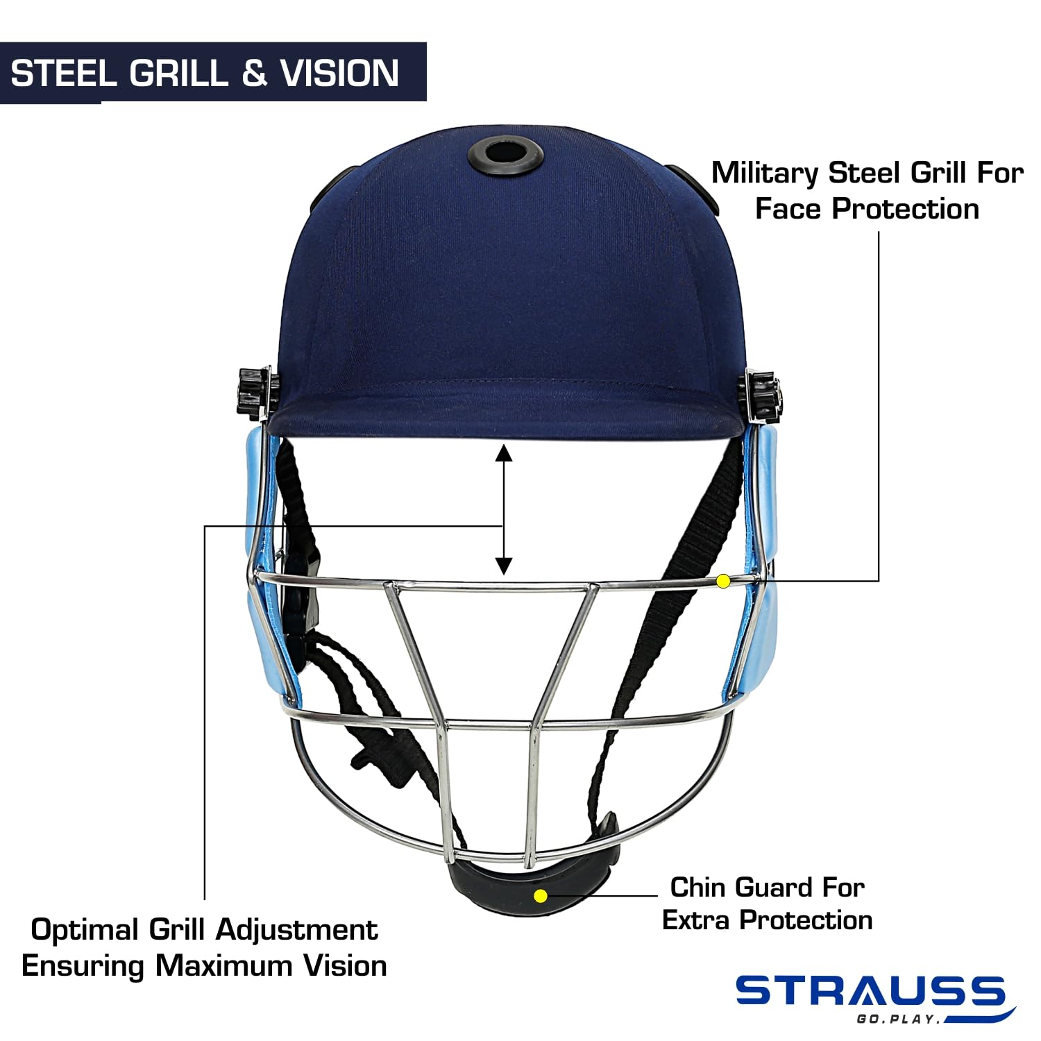 Strauss Classic Cricket Helmet - For unisex players aged 15+