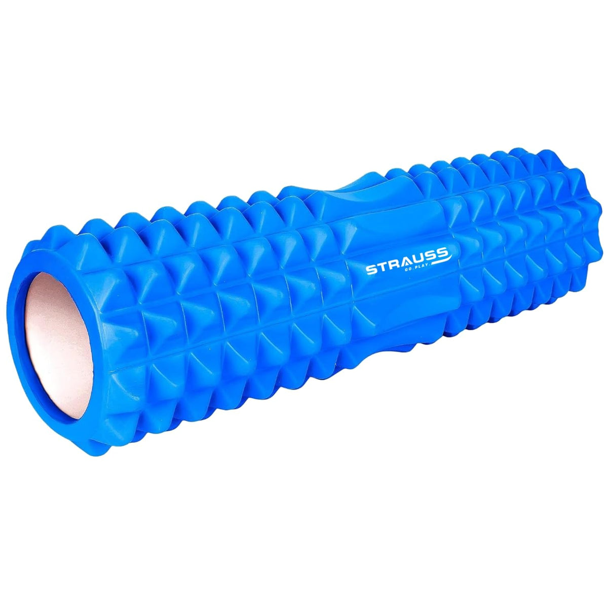 Strauss Grid Foam Roller | Eco-Friendly Spikes Foam Roller | Premium Eva Foam | Light Weight & Travel-Friendly Foam Roller for Relieve Muscle Tightness, Soreness & Inflammation,45 CM (Blue)