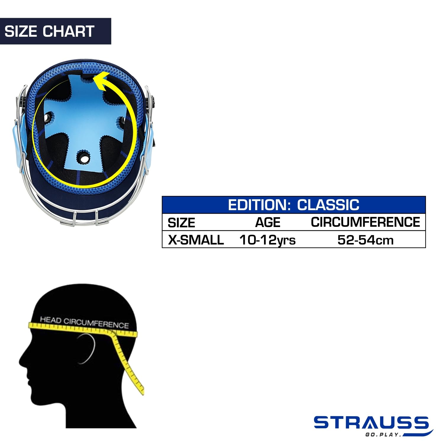 Strauss cricket helmet - Designed for young cricket enthusiasts