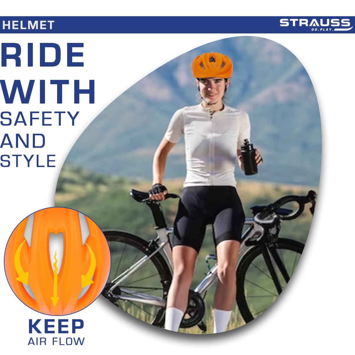 Strauss GlideX Cycling Helmet - Safe for kids on wheels