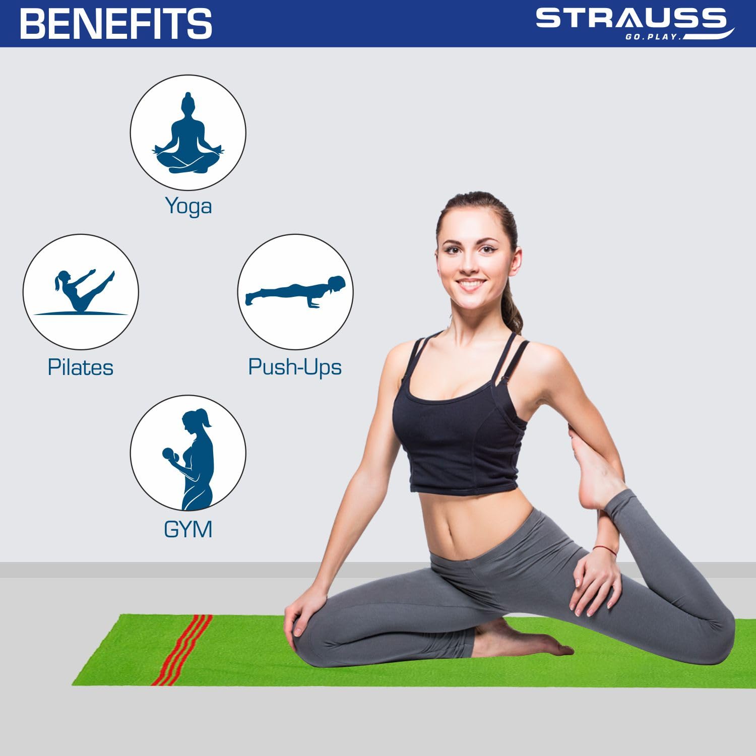 Strauss Cotton Yoga Mat - Use during gym sessions