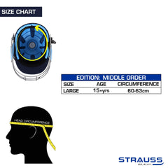 Strauss Sports cricket helmet - stylish blue design